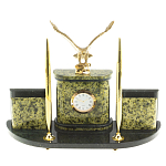 Настольный письменный набор из змеевика и бронзы с декором в виде орла Successful Leader варинант исполнения - 1 | Loft Concept в Уфе