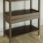 Стеллаж Elsa Dreams Walnut со стеклянными полками и ящиком варинант исполнения - 6 | Loft Concept в Уфе