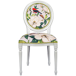 Стул светло-серый из натурального бука с изображением птиц и цветов Blooming Red Birds варинант исполнения - 1 | Loft Concept в Уфе