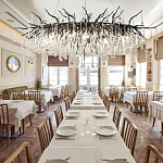 Люстра черная овальная с прозрачными стеклянными подвесками в форме капель FAIRYTREE Light варинант исполнения - 1 | Loft Concept в Уфе