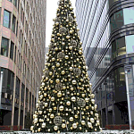 Уличная Новогодняя Ель с золотыми шарами и звездой на вершине в комплекте варинант исполнения - 1 | Loft Concept в Уфе