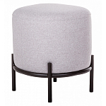 Круглый пуф на металлических ножках с обивкой из рогожки Casey Poof варинант исполнения - 2 | Loft Concept в Уфе