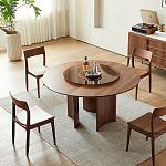 Стол обеденный круглый с двойной столешницей Walnut Wood Table варинант исполнения - 3 | Loft Concept в Уфе