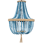 Люстра каплевидной формы украшенная круглыми бусинами Wooden Chandelier Blue варинант исполнения - 1 | Loft Concept в Уфе