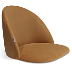 Барный стул со спинкой и металлической подставкой на 3-х деревянных ножках Горчичный Велюр Vendramin Chair варинант исполнения - 2 | Loft Concept в Уфе