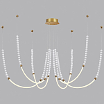 Люстра подвесная с 6-ю изогнутыми плафонами и белыми декоративными шариками PEARLS Suspension варинант исполнения - 3 | Loft Concept в Уфе