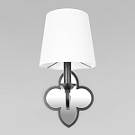 Бра с белым текстильным абажуром и декоративным основанием в виде четырехлистника с зеркальной вставкой Vitorino варинант исполнения - 12 | Loft Concept в Уфе