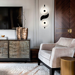 Бра со стеклянными плафонами-дисками Black and White Circles Wall Lamp варинант исполнения - 2 | Loft Concept в Уфе