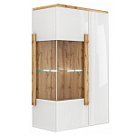 Витрина навесная двухдверная с белым глянцевым фасадом Grace of Furniture варинант исполнения - 1 | Loft Concept в Уфе