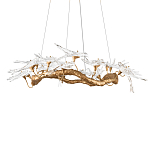 Люстра подвесная с прозрачными стеклянными птичками на ветвях Диаметр 100 см Serip Voa варинант исполнения - 6 | Loft Concept в Уфе