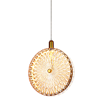 Подвесной светильник с плафоном из рельефного стекла Peony Glass Bronze  варинант исполнения - 4 | Loft Concept в Уфе