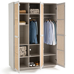 Шкаф с тремя дверцами из плетеного ротанга Tomio Wicker Furniture варинант исполнения - 4 | Loft Concept в Уфе