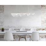 Люстра линейная с 3-мя белыми волнистыми плафонами Wave Line варинант исполнения - 11 | Loft Concept в Уфе