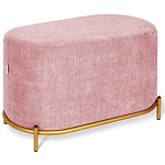 Банкетка овальная пыльно-розовый велюр на 4-х металлических ножках золотого цвета SANJAY варинант исполнения - 1 | Loft Concept в Уфе