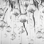 Люстра подвесная с прозрачными стеклянными подвесками в форме капель Диаметр 60 см Droplet Chandelier варинант исполнения - 16 | Loft Concept в Уфе