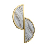 Бра с двумя полукруглыми плафонами из искусственного алебастра в бронзовой оправе Marbella варинант исполнения - 6 | Loft Concept в Уфе