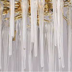 Люстра золотого цвета с декоративными ветками и длинными прозрачными стеклянными подвесами в форме сосулек Droplet Chandelier варинант исполнения - 4 | Loft Concept в Уфе