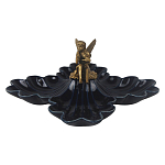 Менажница темно-синяя фарфоровая с бронзовой фигуркой ангела Eden Garden варинант исполнения - 1 | Loft Concept в Уфе