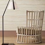 Торшер с черным каркасом и белым тканевым абажуром в форме конуса Stylish Solution варинант исполнения - 4 | Loft Concept в Уфе