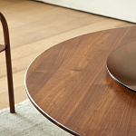 Стол обеденный круглый с двойной столешницей Walnut Wood Table варинант исполнения - 6 | Loft Concept в Уфе