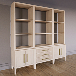 Модульный стеллаж Primo из трех составных элементов Светлый дуб варинант исполнения - 3 | Loft Concept в Уфе