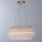 Люстра подвесная многослойная с прозрачными хрустальными трубками и золотистым каркасом Hexagon Tube Light варинант исполнения - 2 | Loft Concept в Уфе