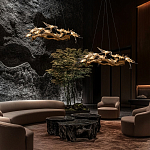 Люстра подвесная с прозрачными стеклянными птичками на ветвях Диаметр 80 см Serip Voa варинант исполнения - 11 | Loft Concept в Уфе