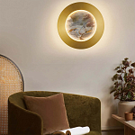 Бра в форме диска цвета латунь Brass Borders варинант исполнения - 4 | Loft Concept в Уфе