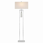 Торшер с прямоугольным тканевым абажуром на белом мраморном основании Silver Threads варинант исполнения - 1 | Loft Concept в Уфе