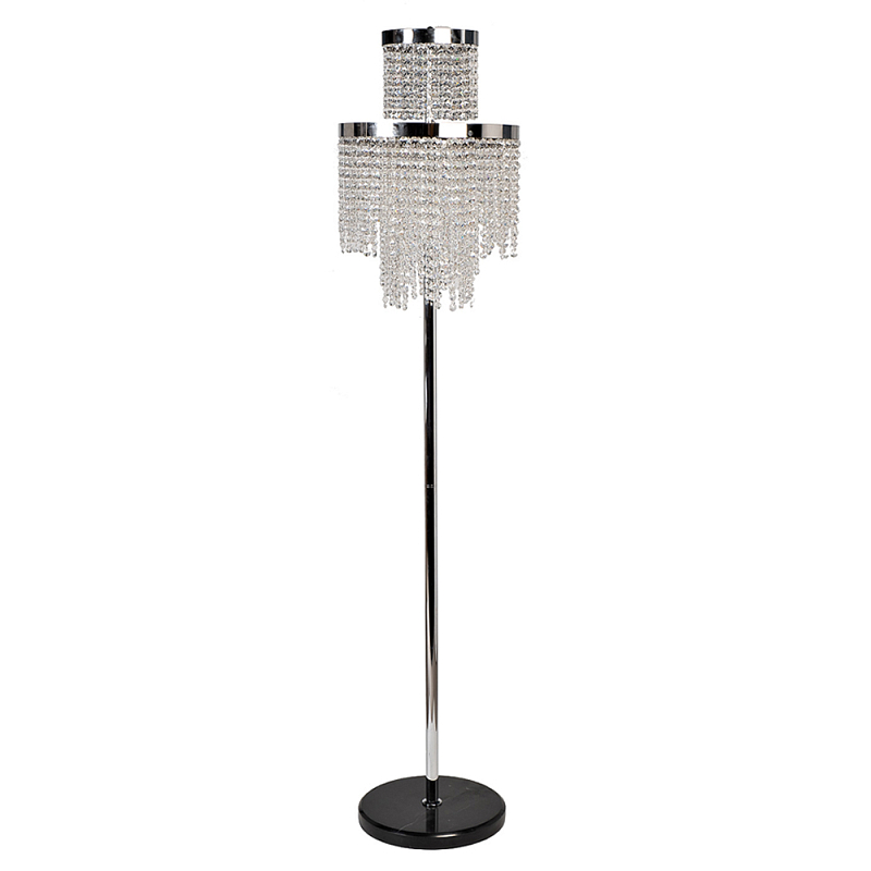 Торшер Хром с каскадом сияющих кристаллов Shining Waterfall Прозрачный Хром в Уфе | Loft Concept 