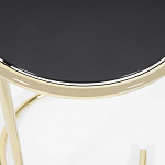 Приставной столик на золотистом основании с черной столешницей Noir варинант исполнения - 2 | Loft Concept в Уфе