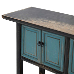Деревянная консоль в китайском стиле с дверцами голубая Qin Console Table Blue варинант исполнения - 4 | Loft Concept в Уфе