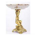 Чаша с цветочным орнаментом на ножке в виде бронзового ангела Eden Garden варинант исполнения - 2 | Loft Concept в Уфе