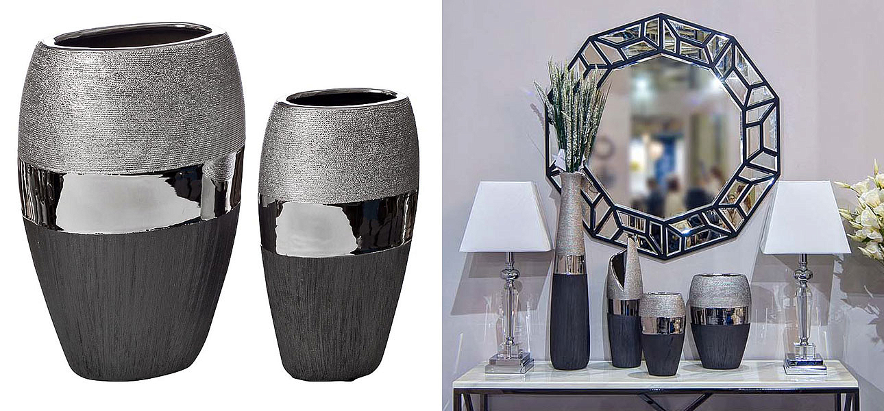 Ваза Maelis black and silver Ваза Maelis black and silver - Loft-Concept в Уфе