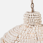Подвесной светильник в виде купола декорированный белыми деревянными бусинами White Wooden Beads Hanging Lamp варинант исполнения - 2 | Loft Concept в Уфе