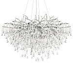 Люстра подвесная с прозрачными стеклянными подвесками в форме капель Диаметр 100 см Droplet Chandelier варинант исполнения - 18 | Loft Concept в Уфе