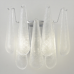 Бра с подвесками из рифленного стекла в форме капель на основании цвета хром Textured Glass варинант исполнения - 5 | Loft Concept в Уфе