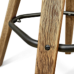 Барный стул со спинкой и металлической подставкой на 4-х деревянных ножках Зеленый Велюр Vendramin Chair варинант исполнения - 7 | Loft Concept в Уфе