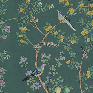 Обои ручная роспись Jardinieres & Citrus Trees Blue green