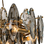 Люстра подвесная с овальными подвесками из стекла дымчатого цвета Harlow Crystal Round варинант исполнения - 2 | Loft Concept в Уфе