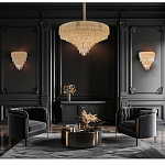 Люстра с каскадом из прозрачного хрусталя Constant Sparks варинант исполнения - 16 | Loft Concept в Уфе