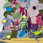 Ковер разноцветный из джинсовой одежды и армейских палаток Upcycling варинант исполнения - 3 | Loft Concept в Уфе