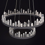 Люстра с двумя кольцами черного цвета с хрустальными элементами QUARTZ CRYSTAL варинант исполнения - 4 | Loft Concept в Уфе