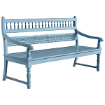 Деревянная скамья из массива манго с резьбой Eutropio Grey Mango Bench варинант исполнения - 1 | Loft Concept в Уфе