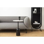 Кофейный столик с белой мраморной столешницей на черном основании Tall Coffee Black and White Table варинант исполнения - 1 | Loft Concept в Уфе