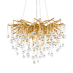 Люстра подвесная с прозрачными стеклянными подвесками в форме капель Диаметр 60 см Droplet Chandelier варинант исполнения - 18 | Loft Concept в Уфе