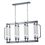 Люстра прямоугольная с 8-ю стеклянными плафонами цилиндрической формы Jeanette варинант исполнения - 3 | Loft Concept в Уфе