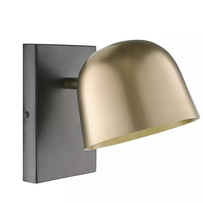 Бра с наклонным плафоном в сочетании золотистого и чёрного цвета Sconce with Sloping Shade Золотой Черный в Уфе | Loft Concept 