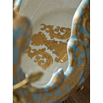 Чаша голубого цвета с оранментом и и бронзовыми фигурами леопардов Eden Garden варинант исполнения - 11 | Loft Concept в Уфе