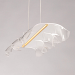 Люстра линейная с 3-мя белыми волнистыми плафонами Wave Line варинант исполнения - 7 | Loft Concept в Уфе